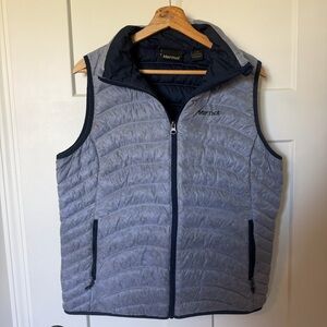 Marmot Womens Lightweight Quilted Puffer Vest Zip Up Blue Purple Large EUC